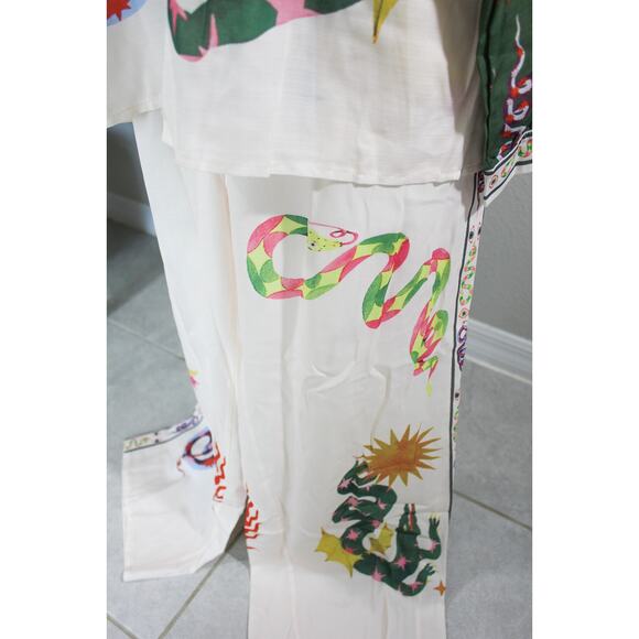 New Size XL Vintage Magical Print Horses Snake Dragon Fantasy Pajama Loungewear - Picture 5 of 8